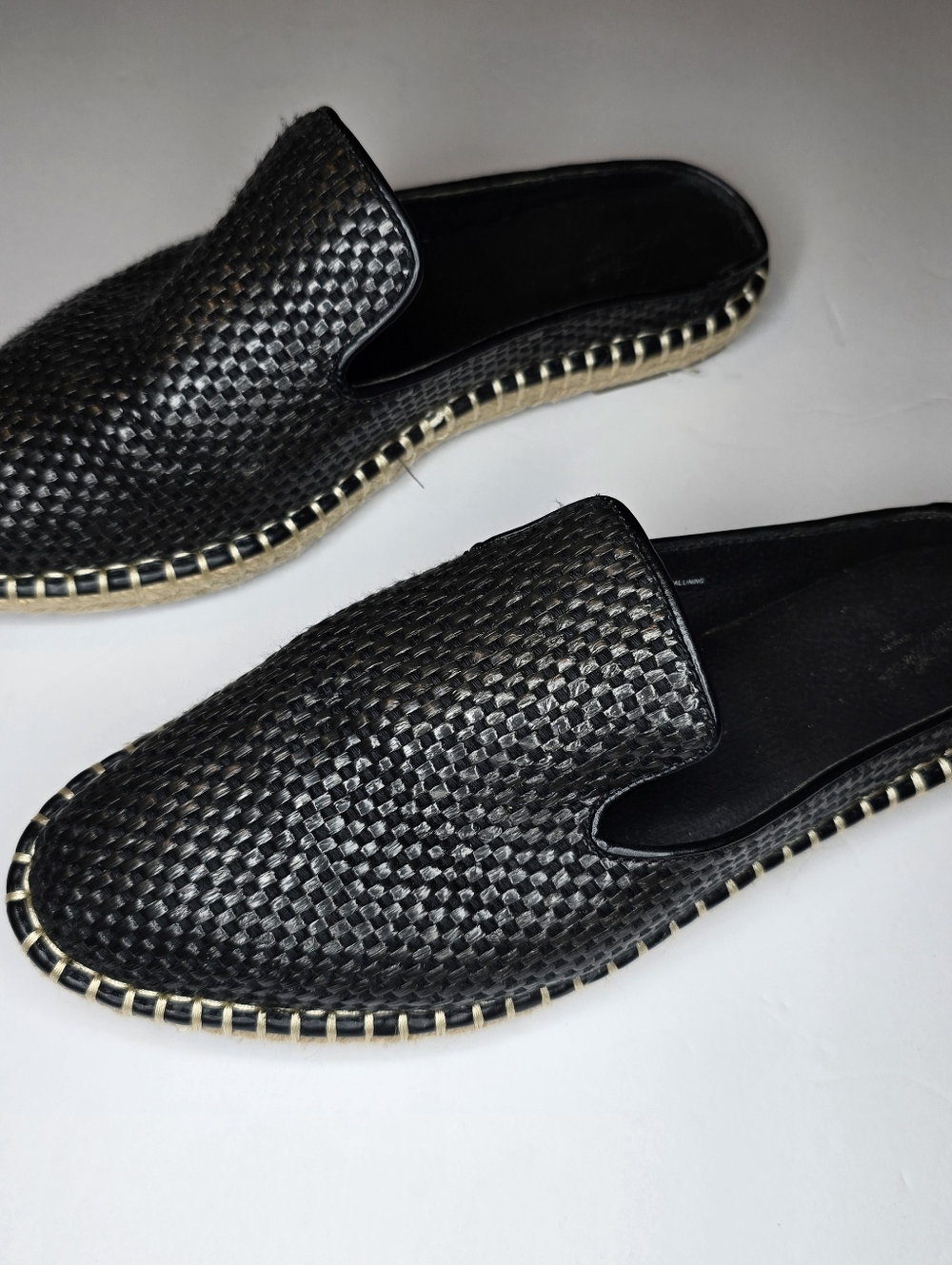 Universal Thread Woven Slip On Loafers Black Espadrille Mule Women’s Size 8.5